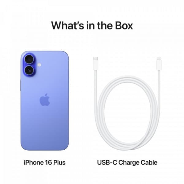 Apple iPhone 16 Plus 256 GB -telefon, ultramarin (MXY23)