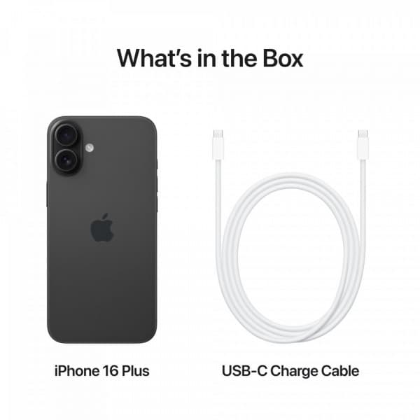 Apple iPhone 16 Plus 256 GB -telefon, svart (MXWN3)