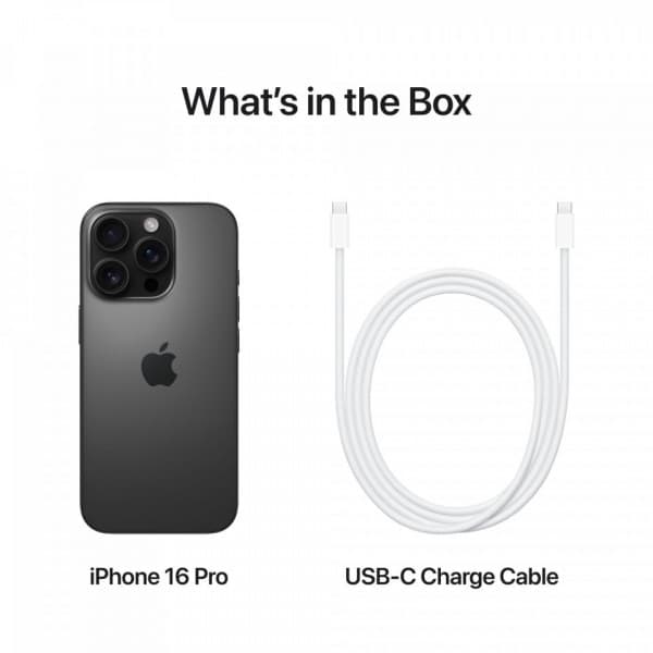 Apple iPhone 16 Pro 128 GB-telefon, svart titan (MYND3)