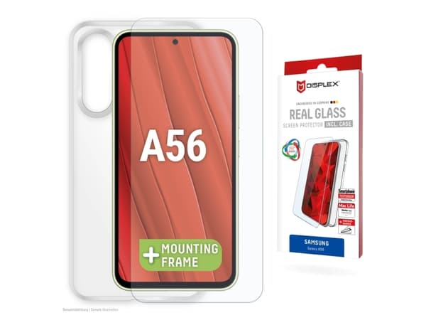 Displex 02081, Samsung, Galaxy A56, Torr applicering, Slagtålig, Reptålig, Dammresistent, Transparent, 1 styck