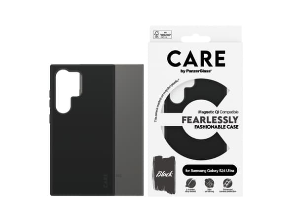 PanzerGlass CARE by Fashionable Case Black Samsung S24 Ultra, Samsung, Samsung - Galaxy S24 Ultra, Torr applicering, Reptålig, Stöttålig, Svart, 1 st