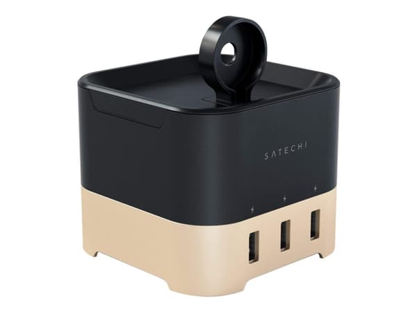 Satechi ST-AWCSG, Sisätila, USB, 5 V, Langaton lataaminen, Musta, Kulta
