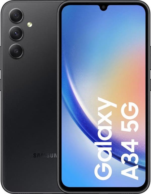 Samsung Galaxy A34 5G - 5G smartphone - dual SIM - RAM 6GB / internminne 128GB - microSD-kortplats - OLED-skärm - 6,6" - 2340 x 1080 pixlar (120 Hz) -