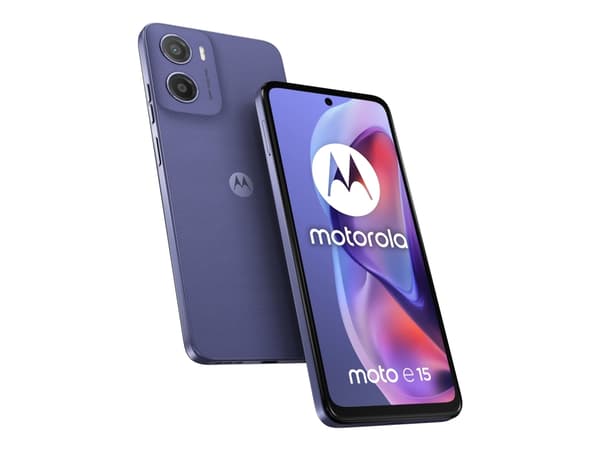 Motorola Moto E15 - 4G pekskärmsmobil - dual-SIM - RAM 2 GB / Internminne 64 GB - microSD slot - LCD-skärm - 6.67" - 1604 x 720 pixlar (90 Hz) - rear