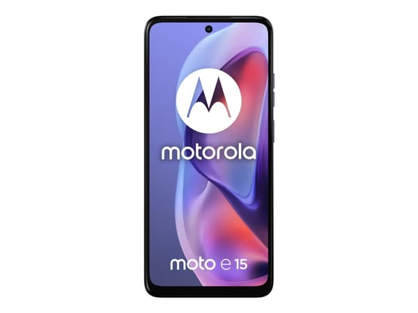Motorola Moto E15 - 4G pekskärmsmobil - dual-SIM - RAM 2 GB / Internminne 64 GB - microSD slot - LCD-skärm - 6.67" - 1604 x 720 pixlar (90 Hz) - rear