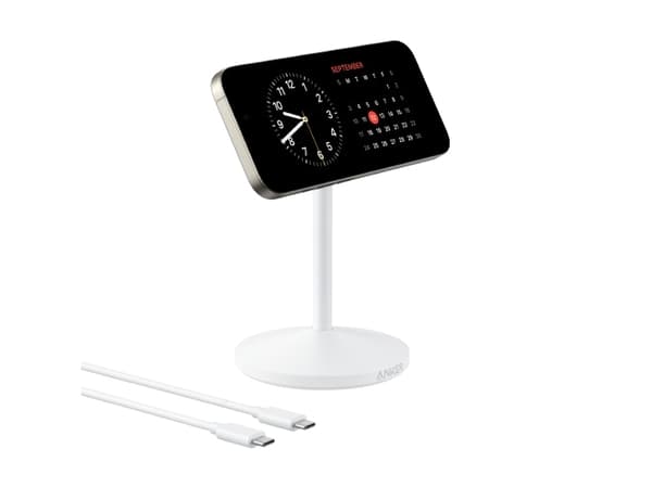 Anker MagGo, Innendørs, USB, Trådløs lading, Hvit