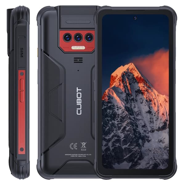 Robust Smartphone Android 13, 12GB RAM, 10600mAh Batteri,6G, 256G, Röd