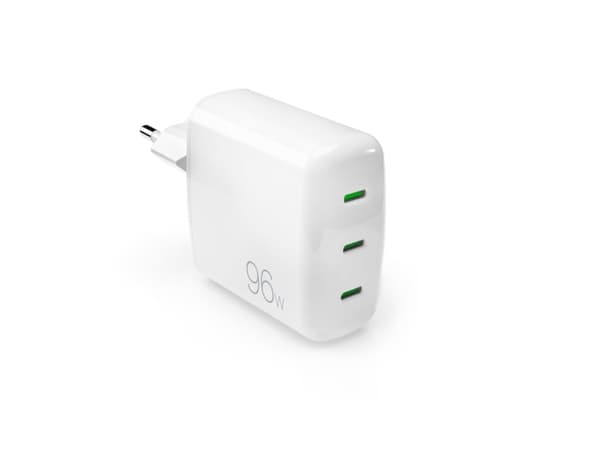 Charger Puro GaN 96W 3xUSB-C, Baltas