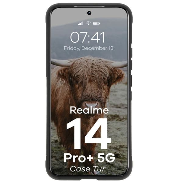 Bizon-cover Tur til Realme 14 Pro Plus 5G, sort