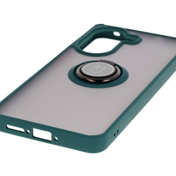 Bizon Case Hybrid Sormus Sormuskotelo Xiaomi Poco X7 Prolle, savunpunainen ja tummanvihreällä kehyksellä