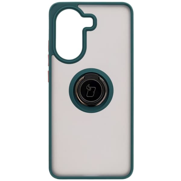 Bizon Case Hybrid Sormus Sormuskotelo Xiaomi Poco X7 Prolle, savunpunainen ja tummanvihreällä kehyksellä