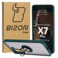 Pikkukuva 1 / 6: Bizon Case Hybrid Sormus Sormuskotelo Xiaomi Poco X7 Prolle, savunpunainen ja tummanvihreällä kehyksellä