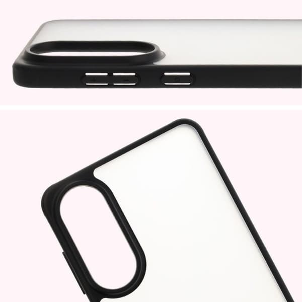 Bizon-skal Angelo för Galaxy S25 Edge, rökfärgat med svart ram