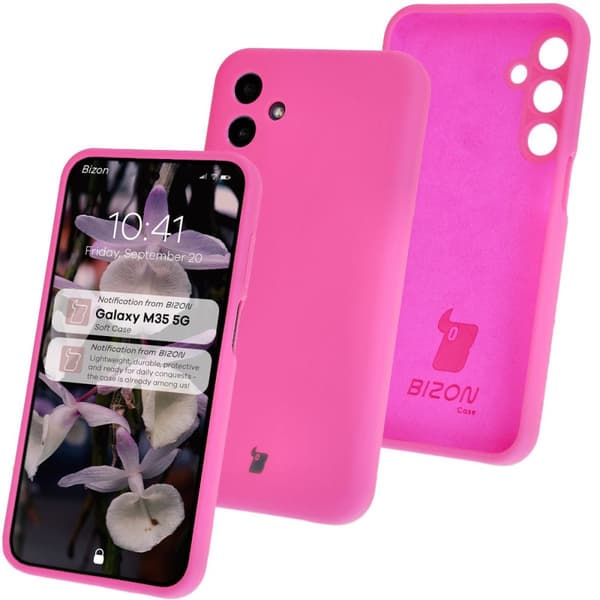 Bizon pehmeä suojakuori Galaxy M35 5G:lle, neonpinkki