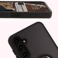 Miniatyrbillede 3 af 6: Bizon Case Hybrid Ring Fingerring-cover til Galaxy A16 4G/5G, røgfarvet med sort ramme