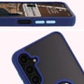 Miniatyrbild 3 av 6: Bizon Case Hybrid Ring Fingerringfodral för Galaxy A16 4G/5G, Rökfärgad med Marinblå Ram