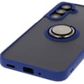Miniatyrbild 5 av 6: Bizon Case Hybrid Ring Fingerringfodral för Galaxy A16 4G/5G, Rökfärgad med Marinblå Ram