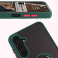 Miniatyrbild 3 av 6: Bizon Case Hybrid Ring Fingerringfodral för Galaxy A16 4G/5G, Rökfärgad med Mörkgrön Ram