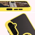 Miniatyrbild 3 av 6: Bizon Case Hybrid Ring Fingerringfodral för Galaxy A16 4G/5G, Rökfärgad med Gul Ram