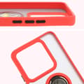 Miniatyrbillede 3 af 6: Bizon Case Hybrid Ring Fingerring Cover til Xiaomi 14T, Røgfarvet med Rød Ramme