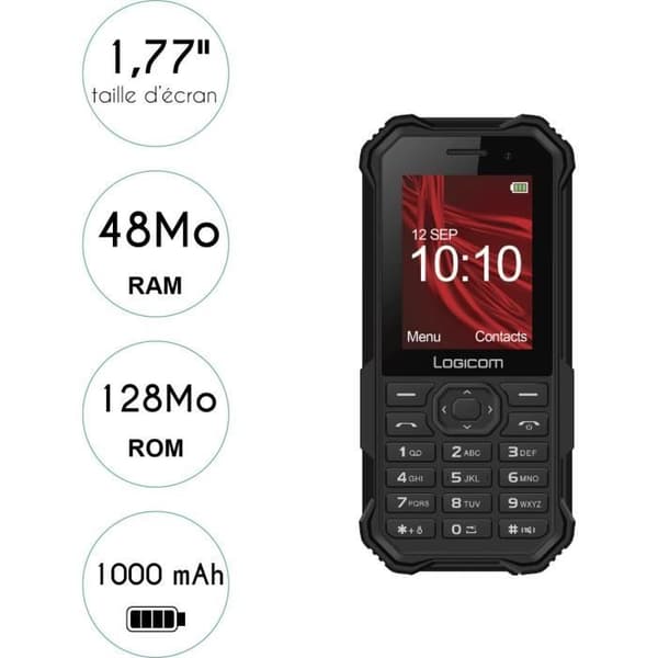 Mobiltelefon - LOGICOM - XTREM 30 - Sort