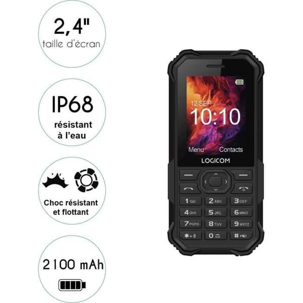 Mobiltelefon - LOGICOM - XTREM 40 - Sort