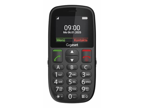 Gigaset GL395, Menu, Single SIM, 5,59 cm (2.2"), 0,3 MP, 800 mAh, Sort