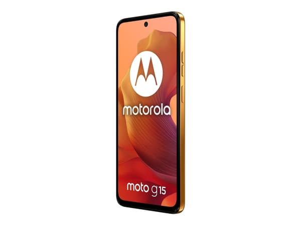 Motorola Moto G15 - 4G pekskärmsmobil - dual-SIM - RAM 8 GB / Internminne 256 GB - microSD slot - LCD-skärm - 6.72" - 2400 x 1080 pixlar (60 Hz) - 2 Orange