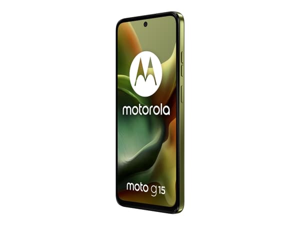 Motorola Moto G15 - 4G smarttelefon - dobbelt-SIM - RAM 8 GB / Internminne 128 GB - microSD slot - LCD-display - 6.72" - 2400 x 1080 piksler (60 Hz) Grønn