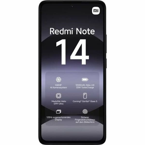 Smartphone Xiaomi Redmi Note 14 Octa Core 6 GB RAM 128 GB Sort 6,67"