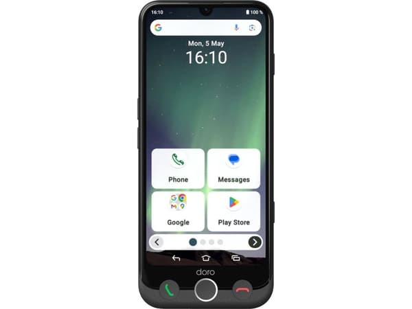Doro Aurora A30, 15,5 cm (6.1"), 6 GB, 128 GB, 50 MP, Android 14, Sort Svart