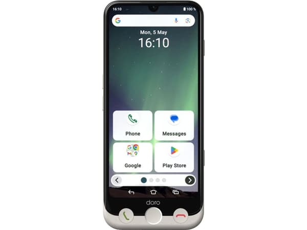 Doro Aurora A30, 15,5 cm (6.1"), 6 GB, 128 GB, 50 MP, Android 14, Sort, Hvid Svart, Vit