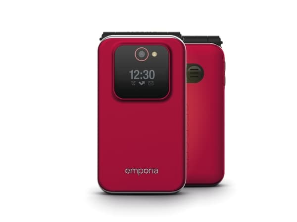 Emporia JOY, Muslingeskal, 7,11 cm (2.8"), 2 MP, Bluetooth, 1300 mAh, Sort, Rød Svart, Röd