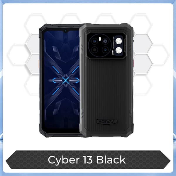 Rugged smartphone, 10800mAh batteri, 64MP kamera,Cyber 13 sort, EU -version