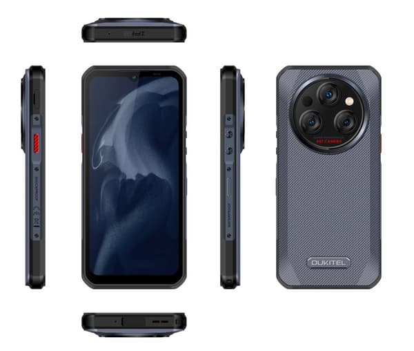 OUKITEL WP35 Smartphone, 11000 mAh Batteri, 64 MP Kamera, 6,6-tums Skärm,GRÅ