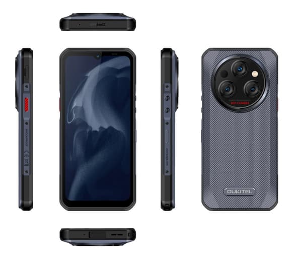 OUKITEL WP35 Smartphone, 11000 mAh Batteri, 64 MP Kamera, 6,6-tums Skärm,GRÅ