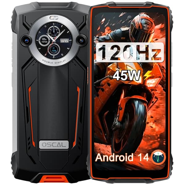 Smartphone, 8GB RAM, 256GB lagring, 8800mAh batteri,Orange
