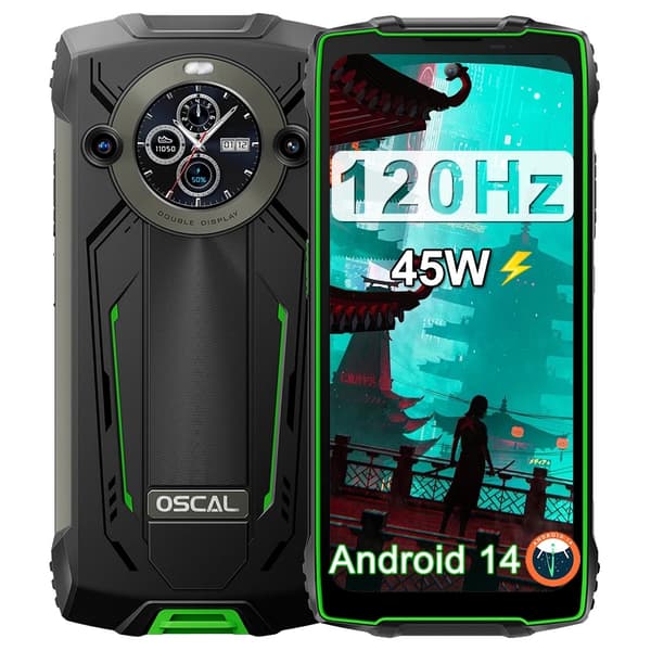 Smartphone, 8GB RAM, 256GB lagring, 8800mAh batteri,grön