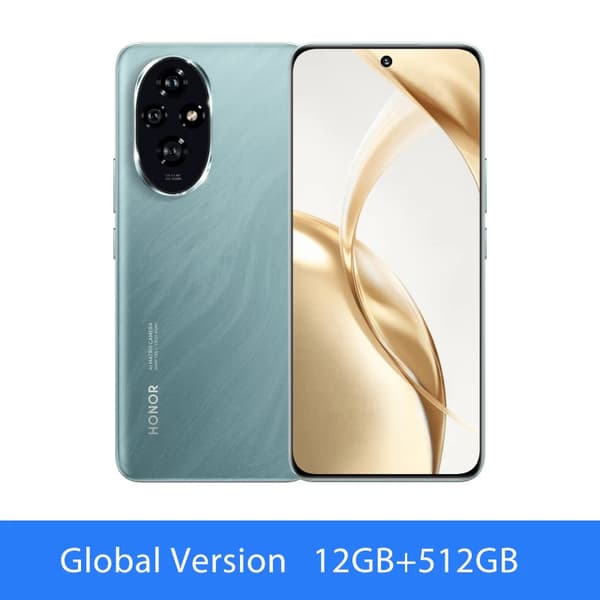 HONOR 200 Smartphone, 6,7" AMOLED-skærm, 50MP kamera,EU 12GB+512GB Grøn, Standard