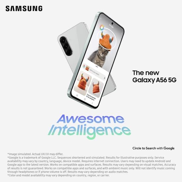 Samsung Galaxy A56 5G 8/256GB Smartphone - Awesome Ljusgrå