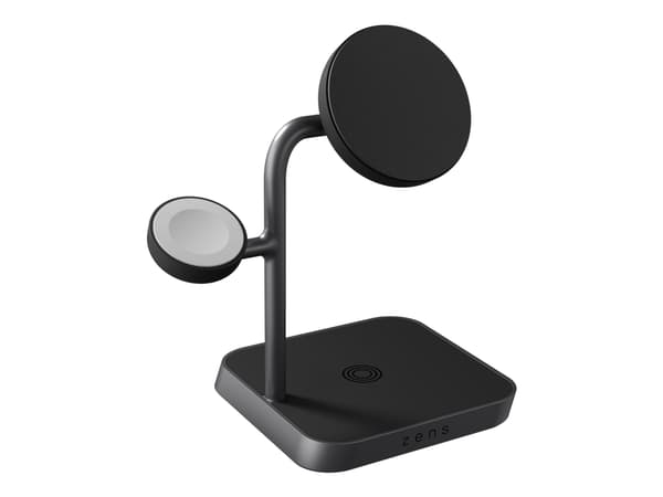 ZENS Office Charger Pro 3 - Trådløs ladepute / ladestativ + AC-strømadapter - 25 watt - Apple Fast Charge - MFI-sertifisert - svart Sort