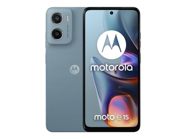 Motorola Moto E15 - 4G pekskärmsmobil - dual-SIM - RAM 2 GB / Internminne 64 GB - microSD slot - LCD-skärm - 6.67" - 1604 x 720 pixlar (90 Hz) - rear