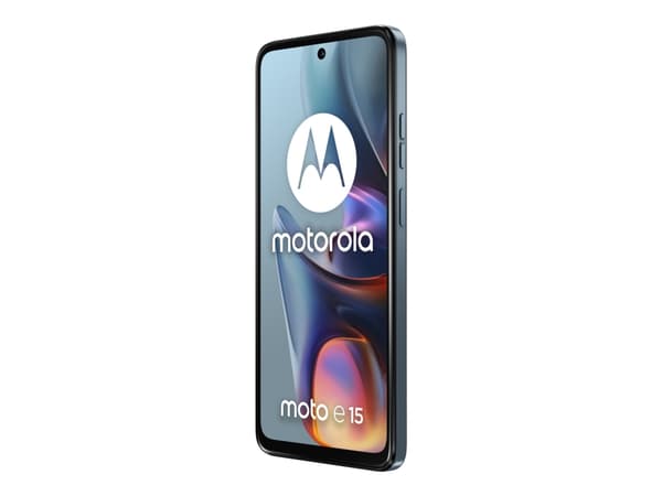 Motorola Moto E15 - 4G pekskärmsmobil - dual-SIM - RAM 2 GB / Internminne 64 GB - microSD slot - LCD-skärm - 6.67" - 1604 x 720 pixlar (90 Hz) - rear Blå