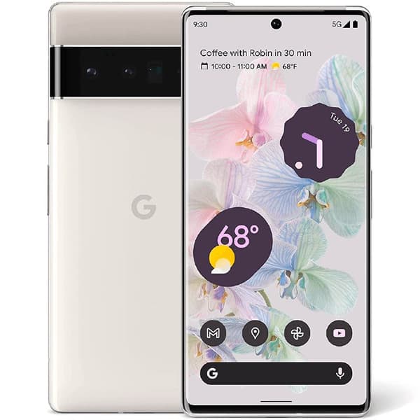 Pixel 6 Pro Cloudy White 128 GB Klass B 100% batteri (refurbished)