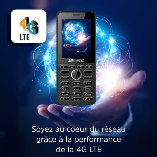 Mobiltelefon för seniorer Energizer E288S Quad Core 4 GB RAM Svart