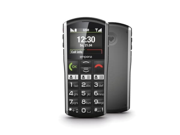 Emporia SIMPLICITY, Bär, 5,08 cm (2"), 220 x 176 pixlar, Bluetooth, 1200 mAh, Svart, Silver