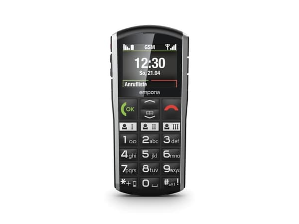 Emporia SIMPLICITY, Bär, 5,08 cm (2"), 220 x 176 pixlar, Bluetooth, 1200 mAh, Svart, Silver Svart, Silver
