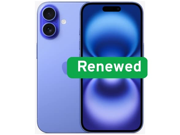 Apple | RENEW | Grade B | iPhone 16 | Ultramarine | 6.1 " | Super Retina XDR OLED | 2556 x 1179 pixels | A17 | 6 GB | 128 GB | Dual SIM | 5G | 48+12