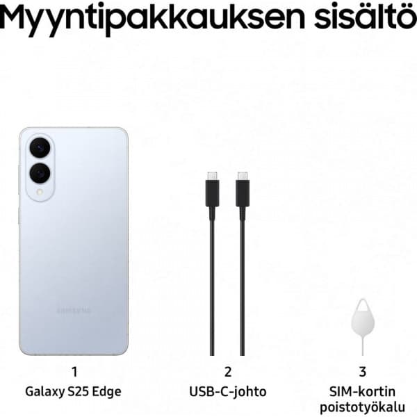 Samsung Galaxy S25 Edge 5G telefon, 256/12 GB, Titanium Icyblue