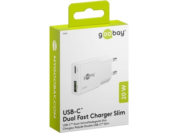 Goobay Dual, inomhus, AC, 12 V, Vit